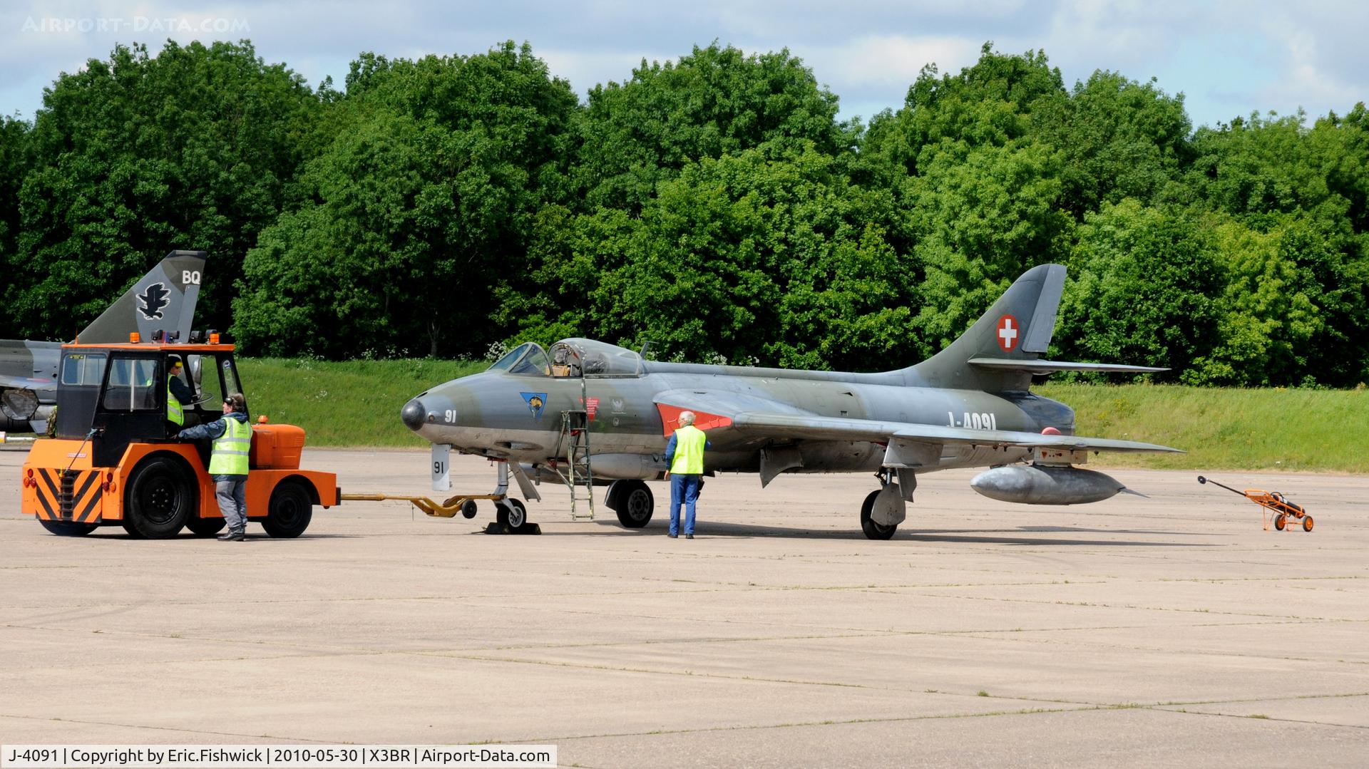 J-4091, 1959 Hawker Hunter F.58 C/N 41H-697458, J4091 at Bruntingthorpe Cold War Jets Open Day - May 2010