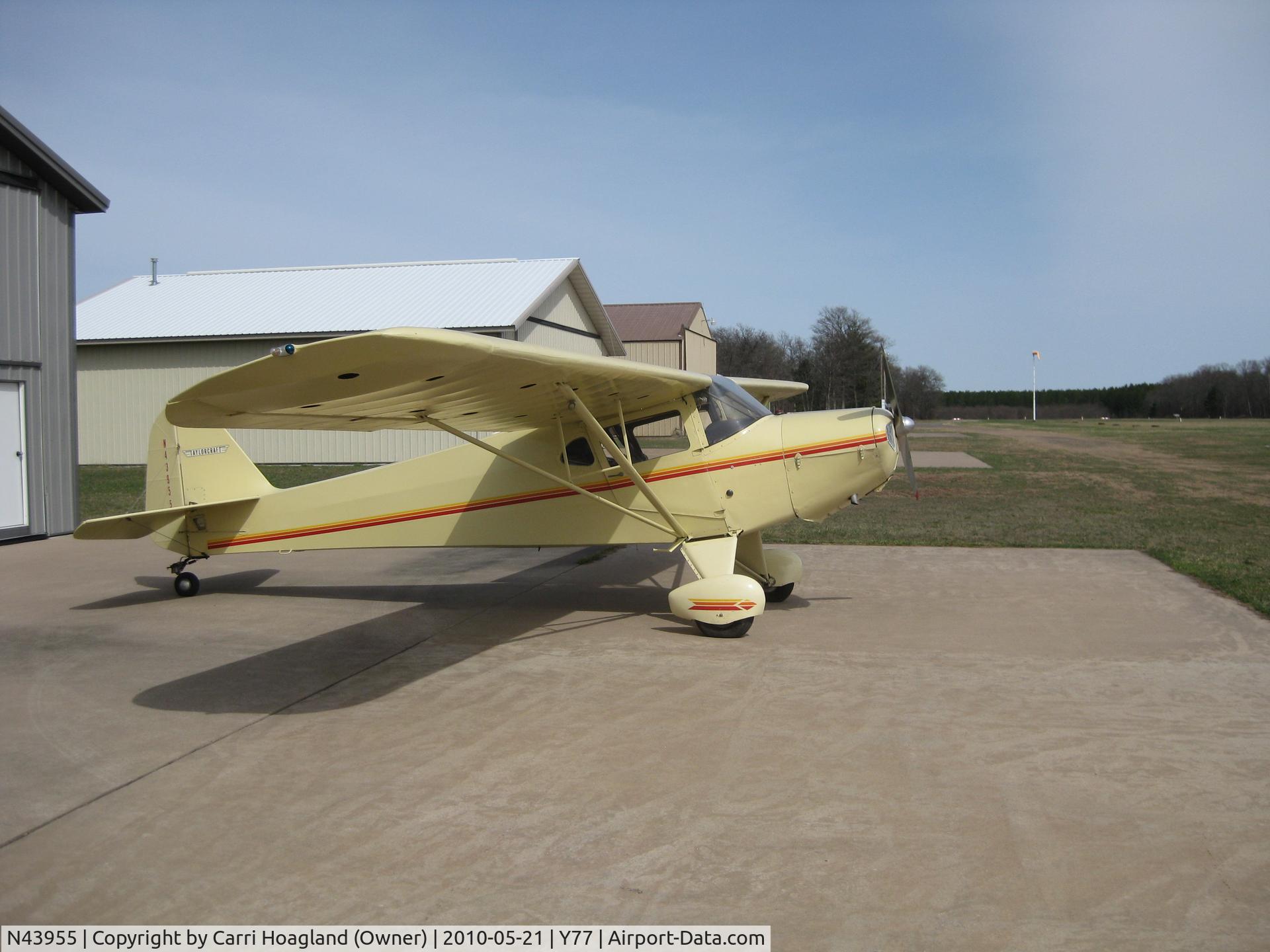 N43955, 1946 Taylorcraft BC12-D C/N 7614, 46 Tcraft. Seven years in storage.