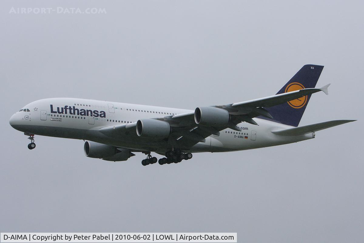 D-AIMA, 2010 Airbus A380-841 C/N 038, first landing