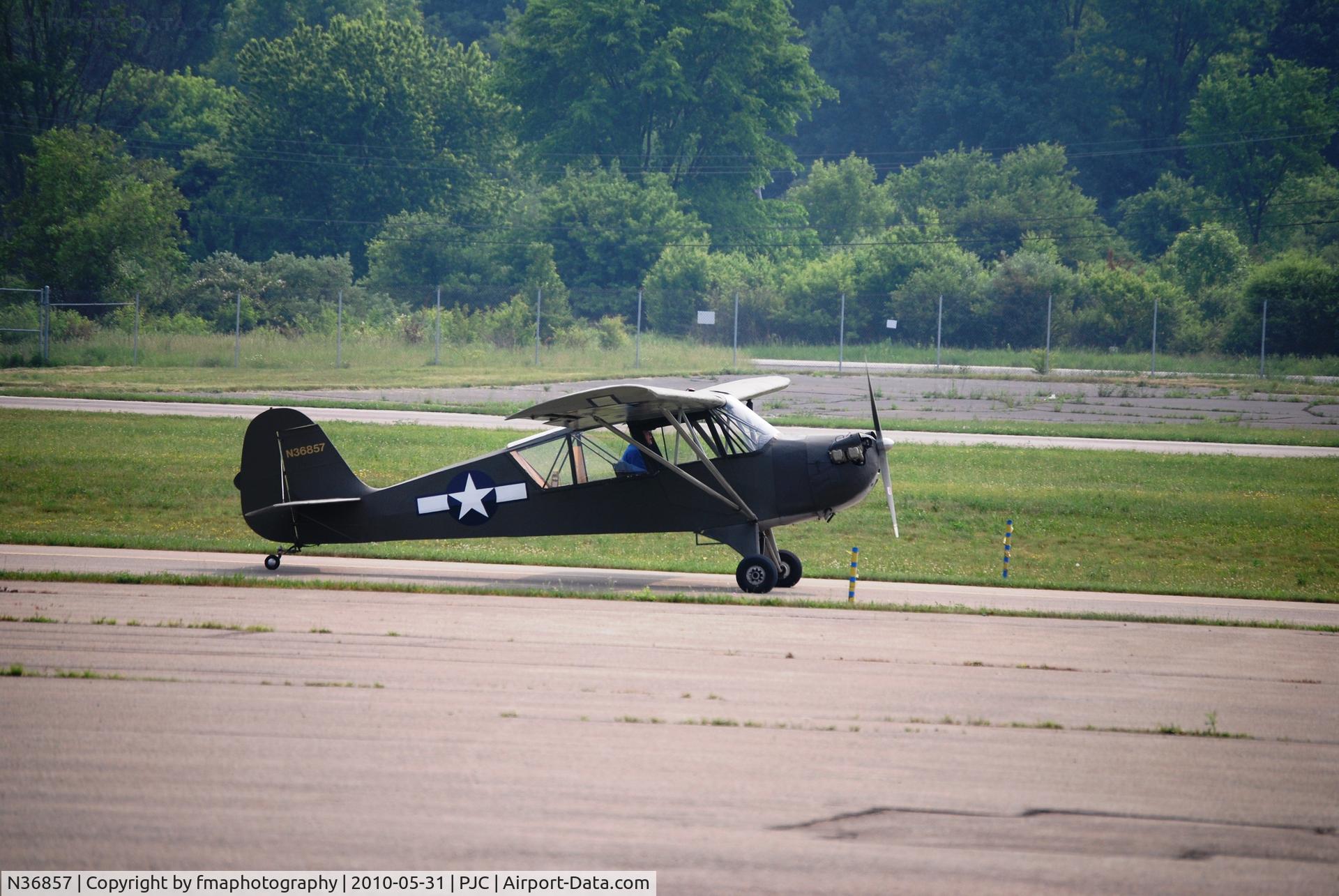 N36857, 1941 Aeronca 65-TAC C/N L1821TA, Preparing for take off over Memorial Day ceremony