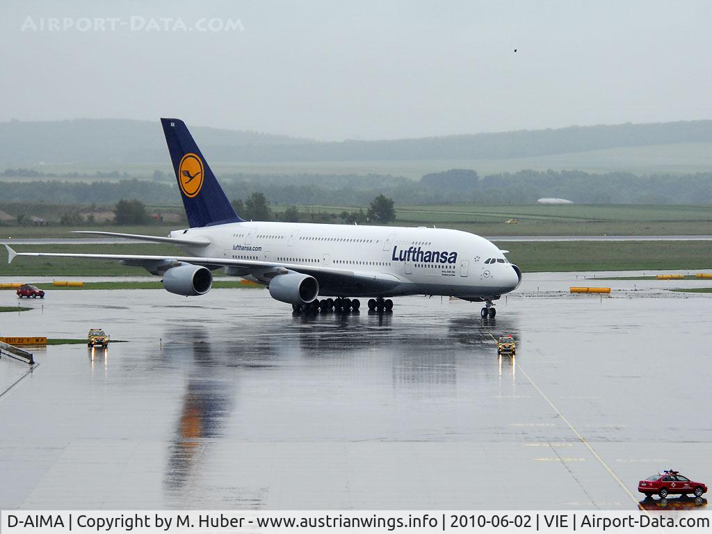 D-AIMA, 2010 Airbus A380-841 C/N 038, First landing in Austria ever!