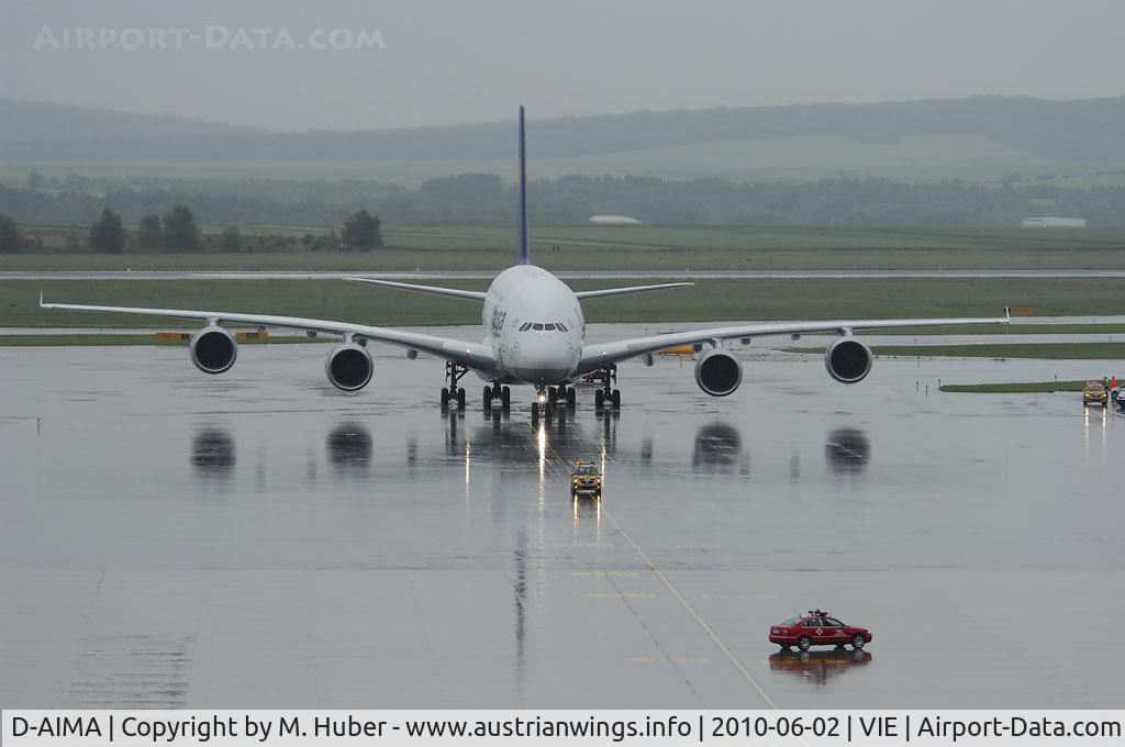 D-AIMA, 2010 Airbus A380-841 C/N 038, First landing in Austria ever!