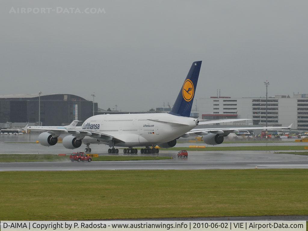D-AIMA, 2010 Airbus A380-841 C/N 038, A 380 at VIE - first time!