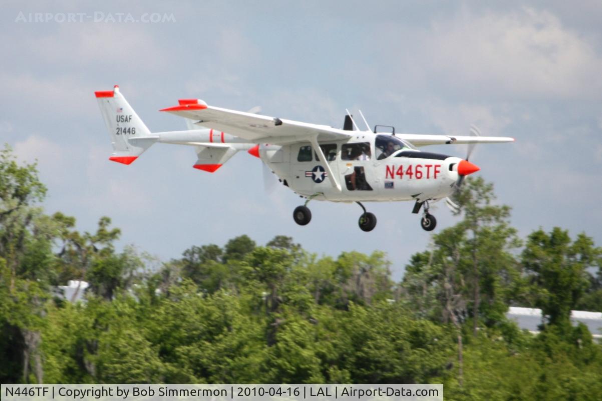 N446TF, Cessna 337A Super Skymaster C/N 337-0454, Arriving at Lakeland, Florida during Sun N Fun 2010.