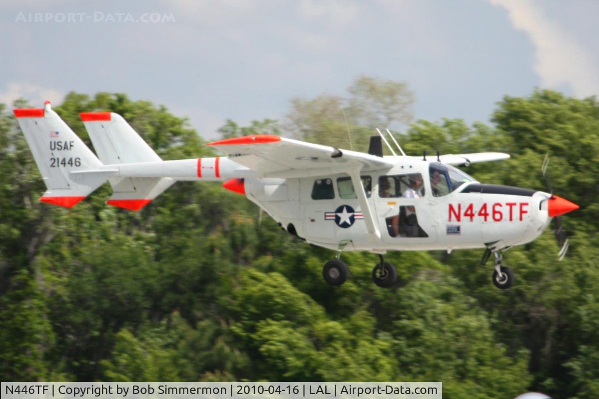N446TF, Cessna 337A Super Skymaster C/N 337-0454, Arriving at Lakeland, Florida during Sun N Fun 2010.
