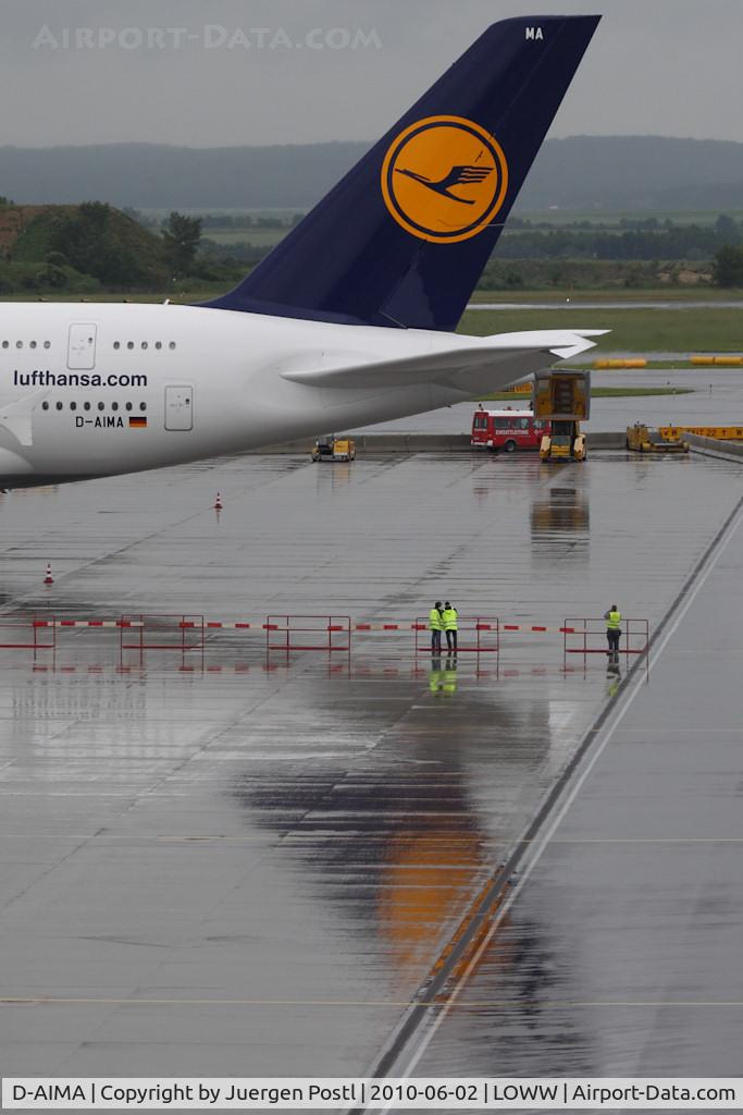 D-AIMA, 2010 Airbus A380-841 C/N 038, first landing in VIE/LOWW