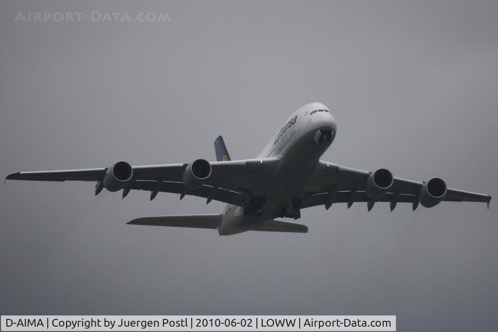 D-AIMA, 2010 Airbus A380-841 C/N 038, first landing in VIE/LOWW