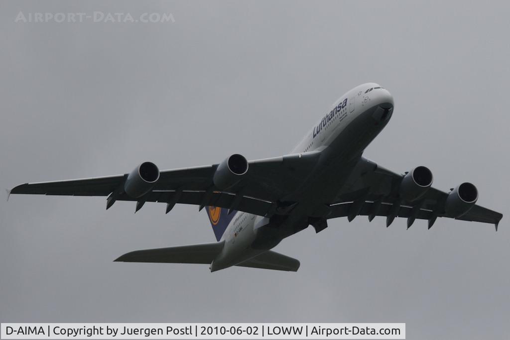 D-AIMA, 2010 Airbus A380-841 C/N 038, first landing in VIE/LOWW
