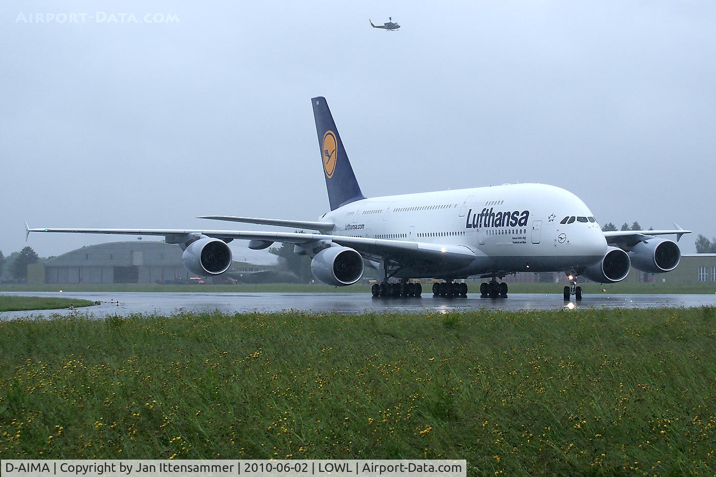 D-AIMA, 2010 Airbus A380-841 C/N 038, Big visitor. Trainingflights to LNZ and Vienna!
