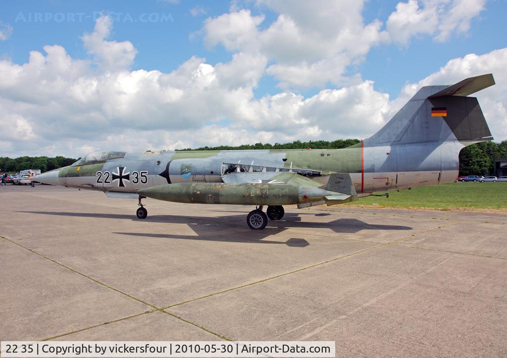 22 35, Lockheed F-104G Starfighter C/N 683-7113, West German Air Force, in JBG-34 markings. Bruntingthorpe.