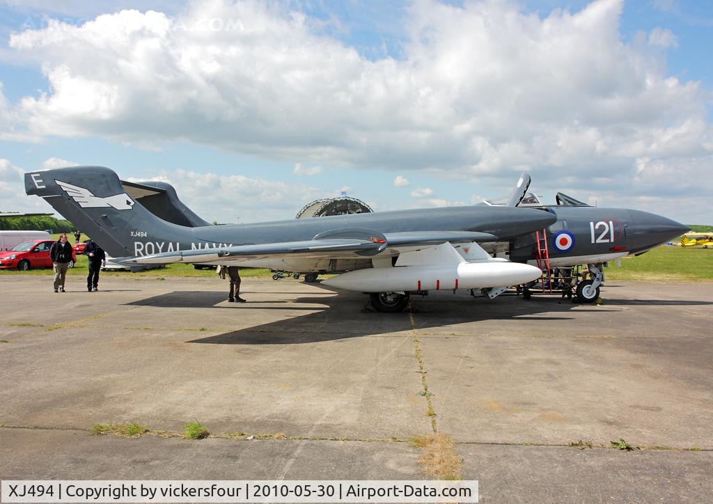 XJ494, 1959 De Havilland DH-110 Sea Vixen FAW.2 C/N 10021, Former Royal Navy Sea Vixen FAW2 in 899 Squadron markings coded 'E-121'. Bruntingthorpe.