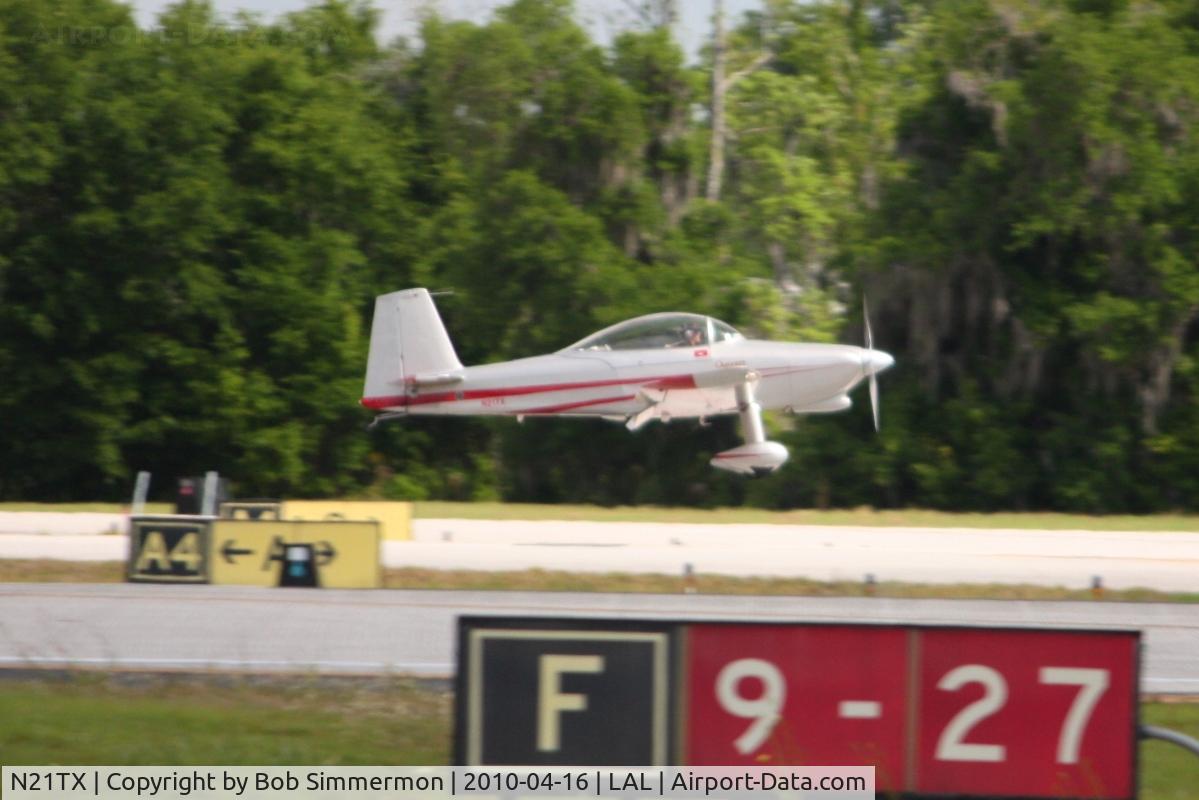 N21TX, 1999 Vans RV-8 C/N 80707, Arriving at Lakeland, Florida during Sun N Fun 2010.
