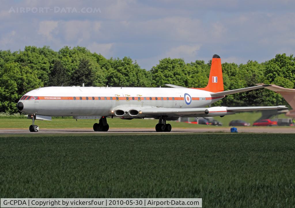 G-CPDA, 1963 De Havilland DH.106 Comet 4C C/N 6473, Former A&AEE/DTEO aircraft. Wears civil registration G-CPDA on the starbord side. Bruntingthorpe.