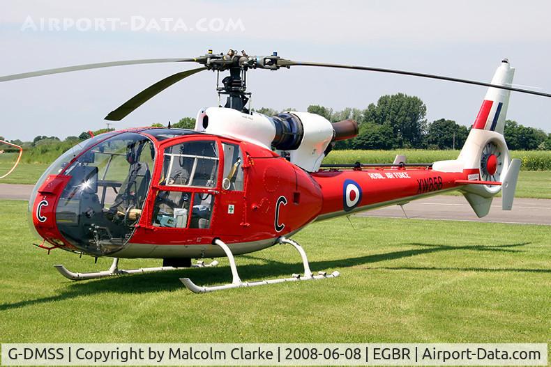 G-DMSS, 1973 Westland SA-341D Gazelle HT3 C/N WA1089, Westland SA-341D Gazelle HT3 at Breighton Airfield in 2008.