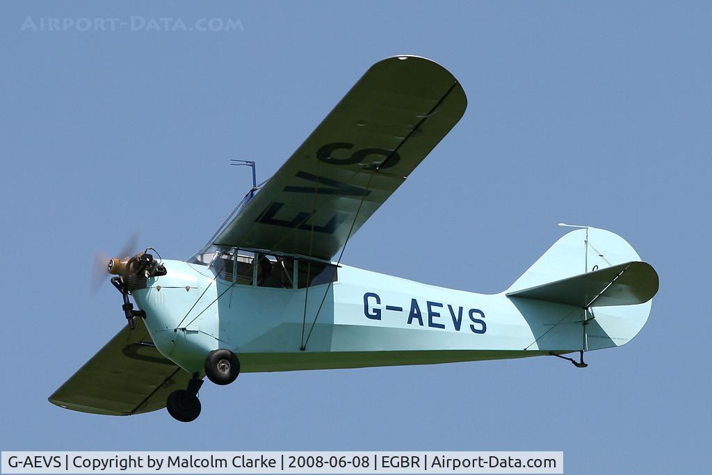 G-AEVS, 1937 Aeronca 100 C/N AB114, Aeronca 100 at Breighton Airfield in 2008.
