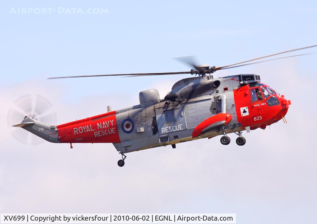 XV699, 1971 Westland Sea King HU.5 C/N WA670, Royal Navy Sea King HU5. Operated by 771 Squadron, Prestwick SAR Flight, coded 'PW-823'.