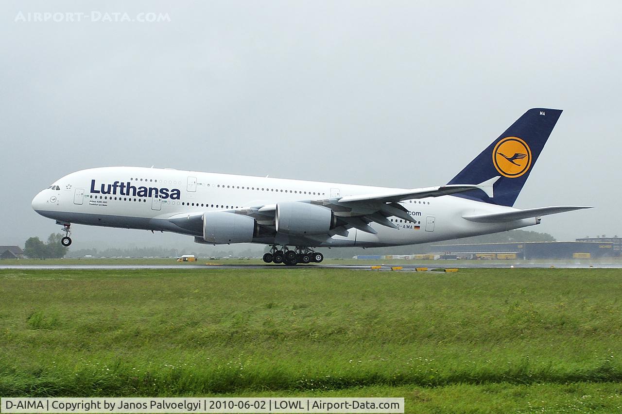 D-AIMA, 2010 Airbus A380-841 C/N 038, Lufthansa Airbus A380-841 to touch down in LOWL/LNZ