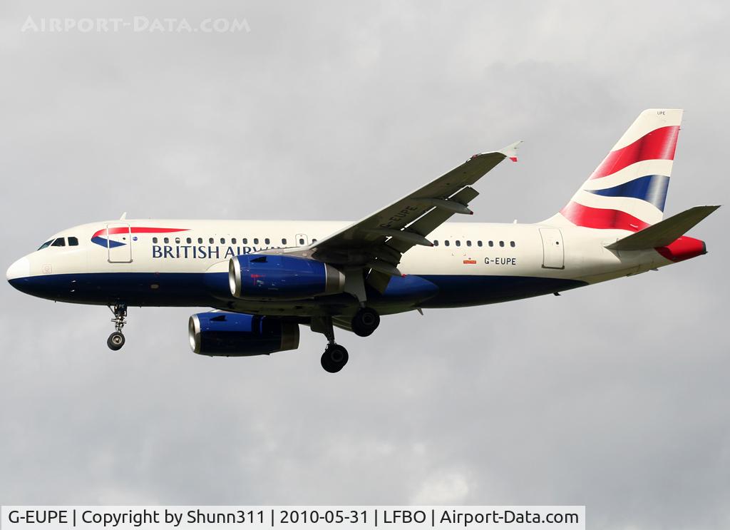 G-EUPE, 2000 Airbus A319-131 C/N 1193, Landing rwy 32L