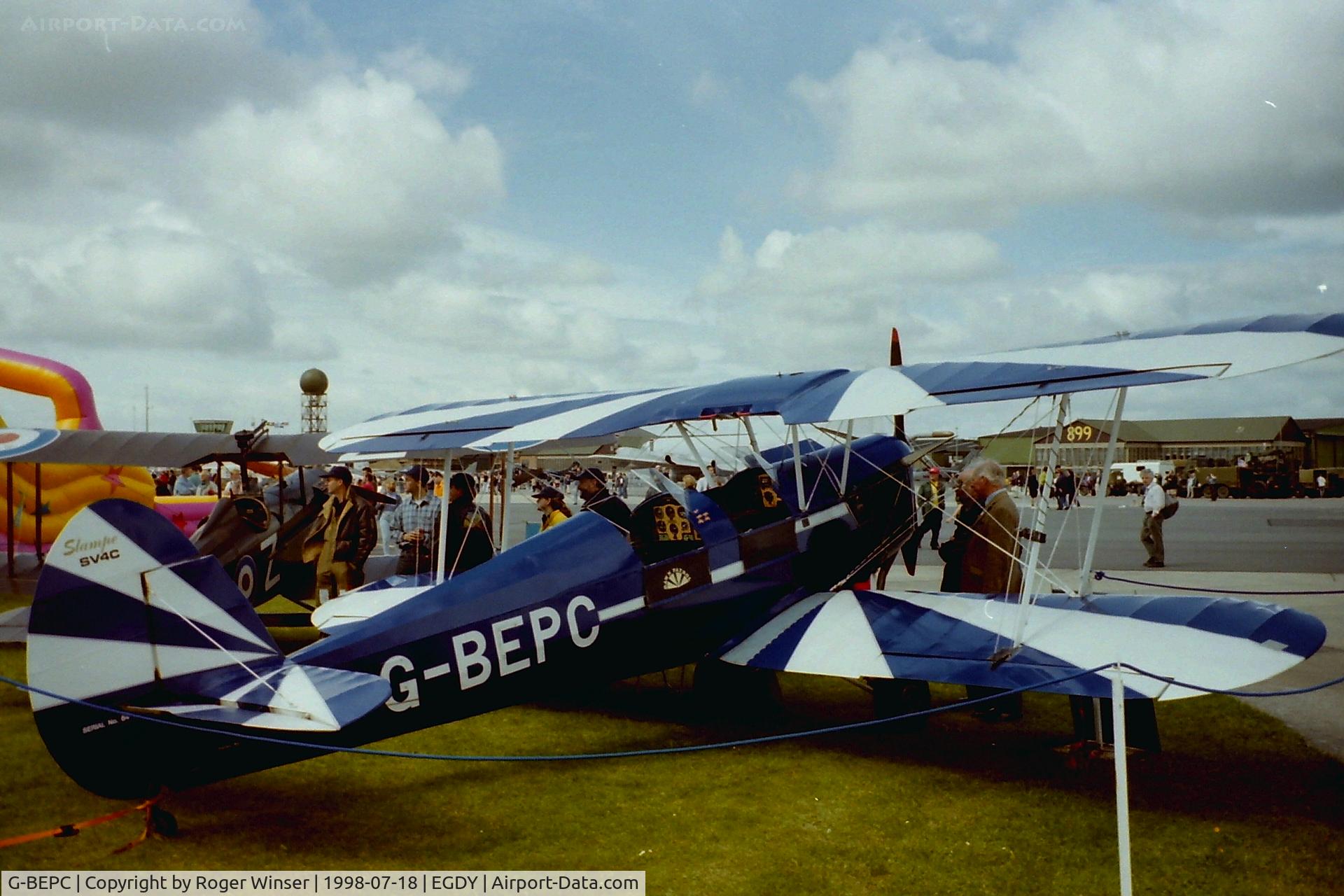 G-BEPC, 1946 Stampe-Vertongen SV-4C C/N 64, At RNAS Yeovilton Air Day 1998.