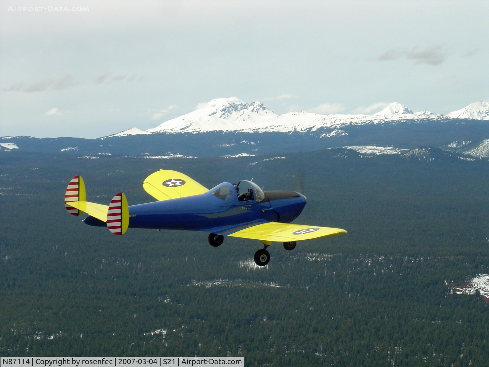 N87114, 1946 Erco 415C Ercoupe C/N 287, Owned by MG (Ret) Chuck Rosenfeld, this aircraft is used to fly military veterans and children in the EAA Young Eagles program.