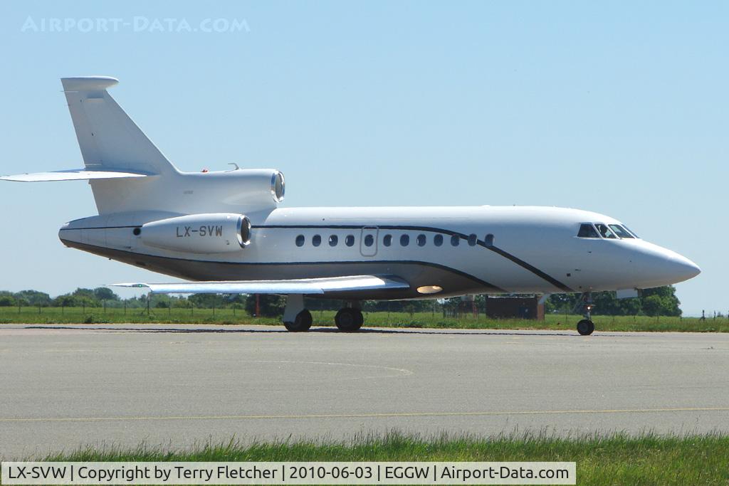 LX-SVW, 2001 Dassault Falcon 2000 C/N 133, Silver Arrows Falcon 900DX at Luton