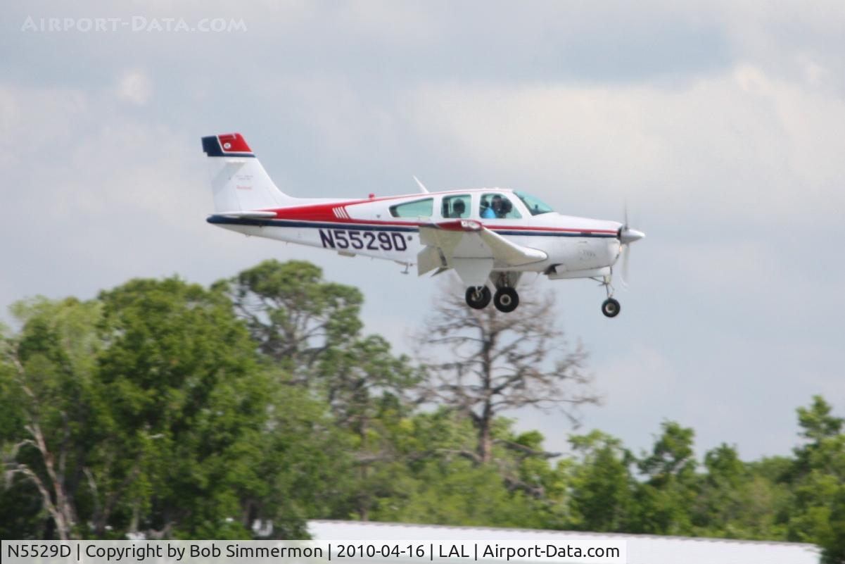 N5529D, 1989 Beech F33A Bonanza C/N CE-1403, Arriving at Lakeland, Florida during Sun N Fun 2010.