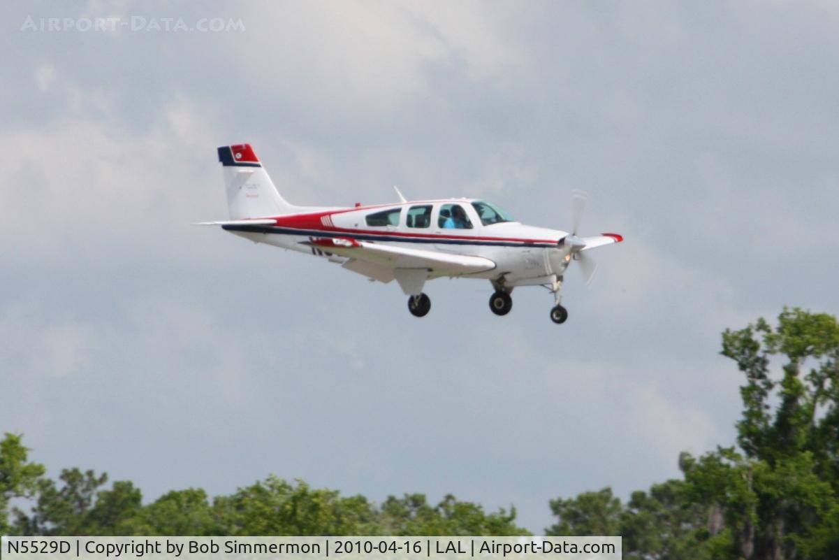 N5529D, 1989 Beech F33A Bonanza C/N CE-1403, Arriving at Lakeland, Florida during Sun N Fun 2010.