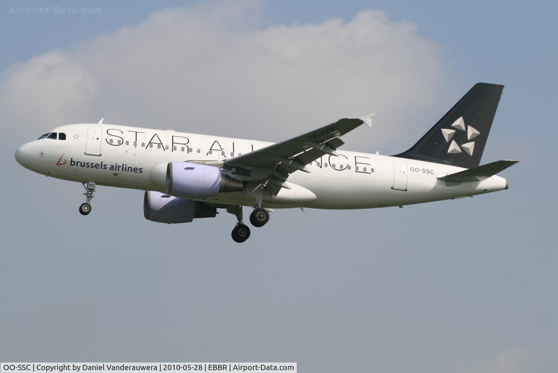 OO-SSC, 1999 Airbus A319-112 C/N 1086, Arrival of flight SN2712 to RWY 25L