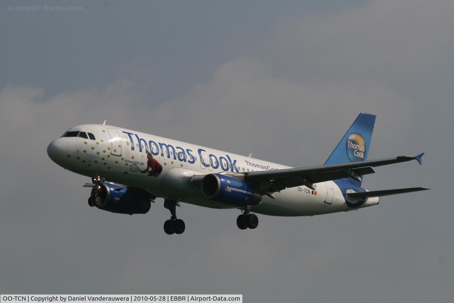 OO-TCN, 1993 Airbus A320-232 C/N 425, Arrival of flight FQ5163 to RWY 25L