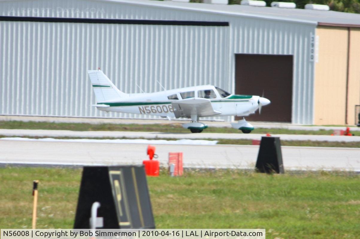 N56008, 1973 Piper PA-28-180 Cherokee C/N 28-7305517, Arriving at Lakeland, Florida during Sun N Fun 2010.
