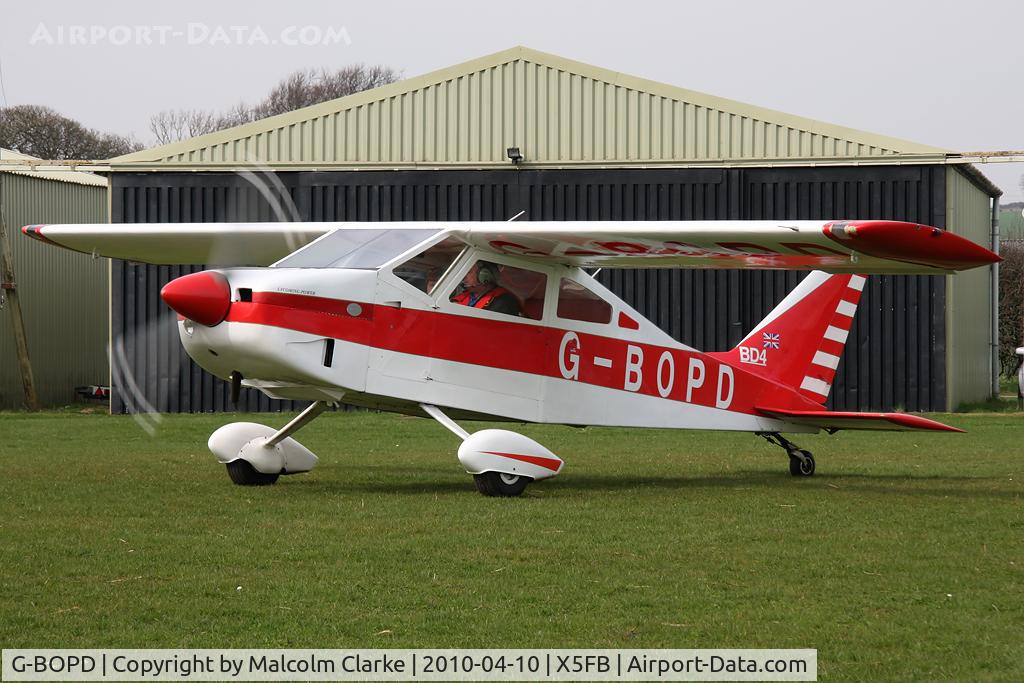 G-BOPD, 1974 Bede BD-4 C/N 632, Bede BD-4 at Fishburn Airfield in 2010.