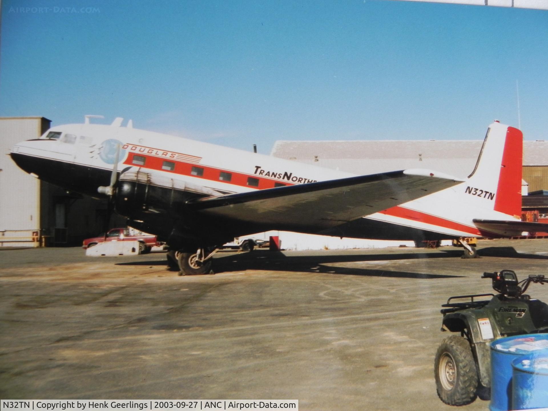 N32TN, 1951 Douglas VC-117D Skytrain C/N 43301, Anchorage ; Scan from photo I made in 2003