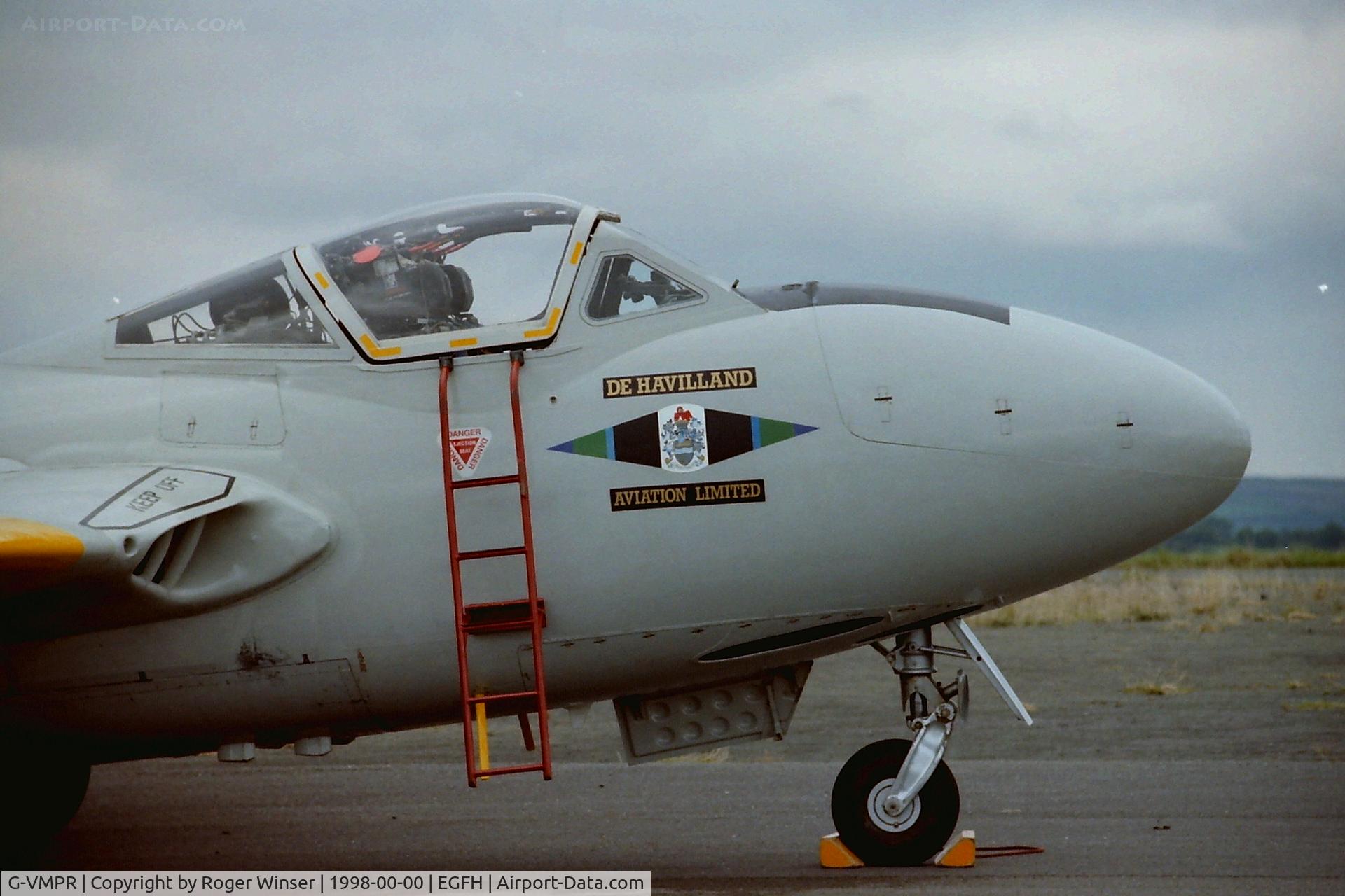 G-VMPR, 1955 De Havilland DH-115 Vampire T.11 C/N 15621, DHA's Vampire T.11 at a Wings Over Wales open day in Autumn 1998