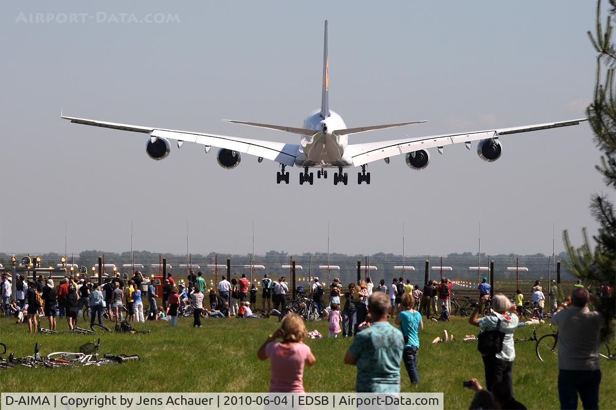 D-AIMA, 2010 Airbus A380-841 C/N 038, Training Day at FKB with tousends of visitors