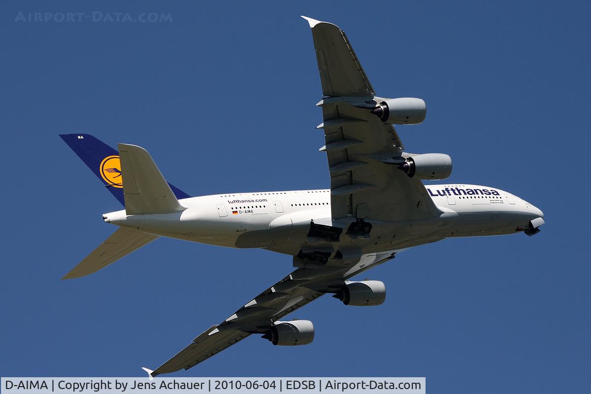 D-AIMA, 2010 Airbus A380-841 C/N 038, Banking out for another approach