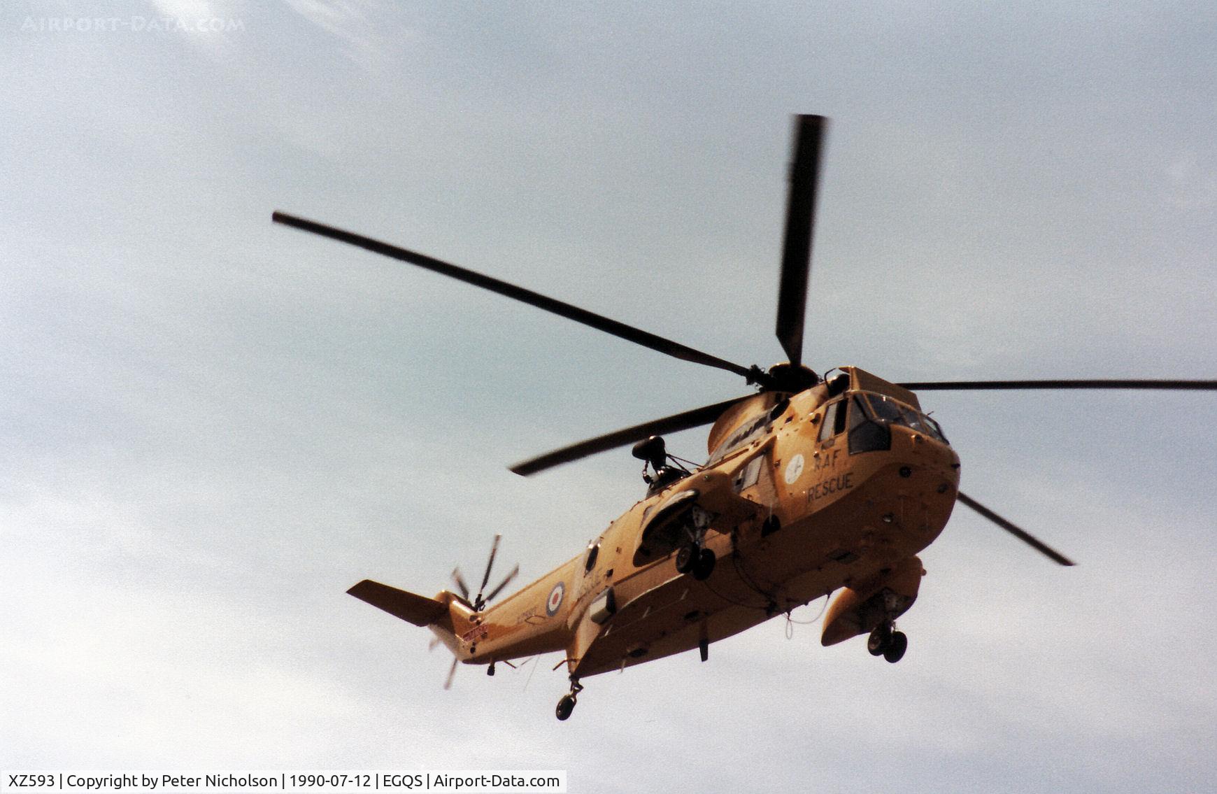 XZ593, 1978 Westland Sea King HAR.3 C/N WA859, Sea King HAR.3 of 202 Squadron resident at RAF Lossiemouth in the Summer of 1990.