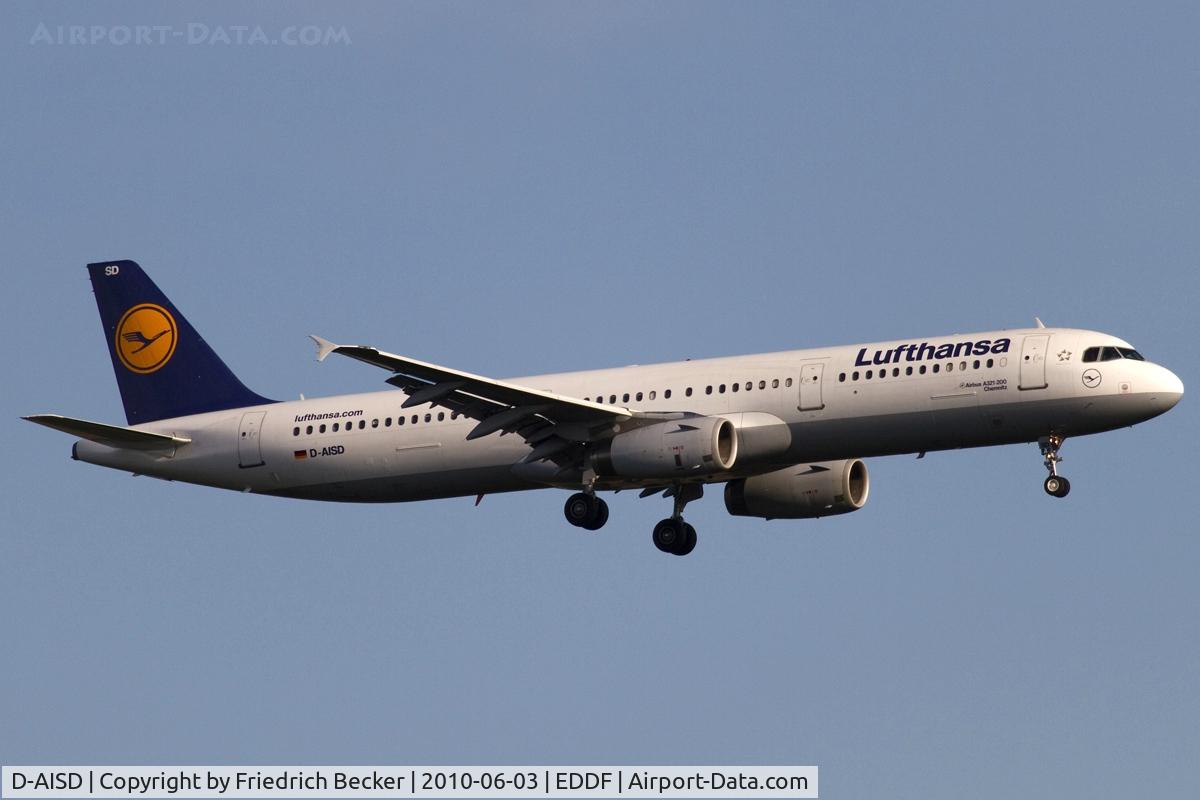 D-AISD, 2000 Airbus A321-231 C/N 1188, short final RW25R