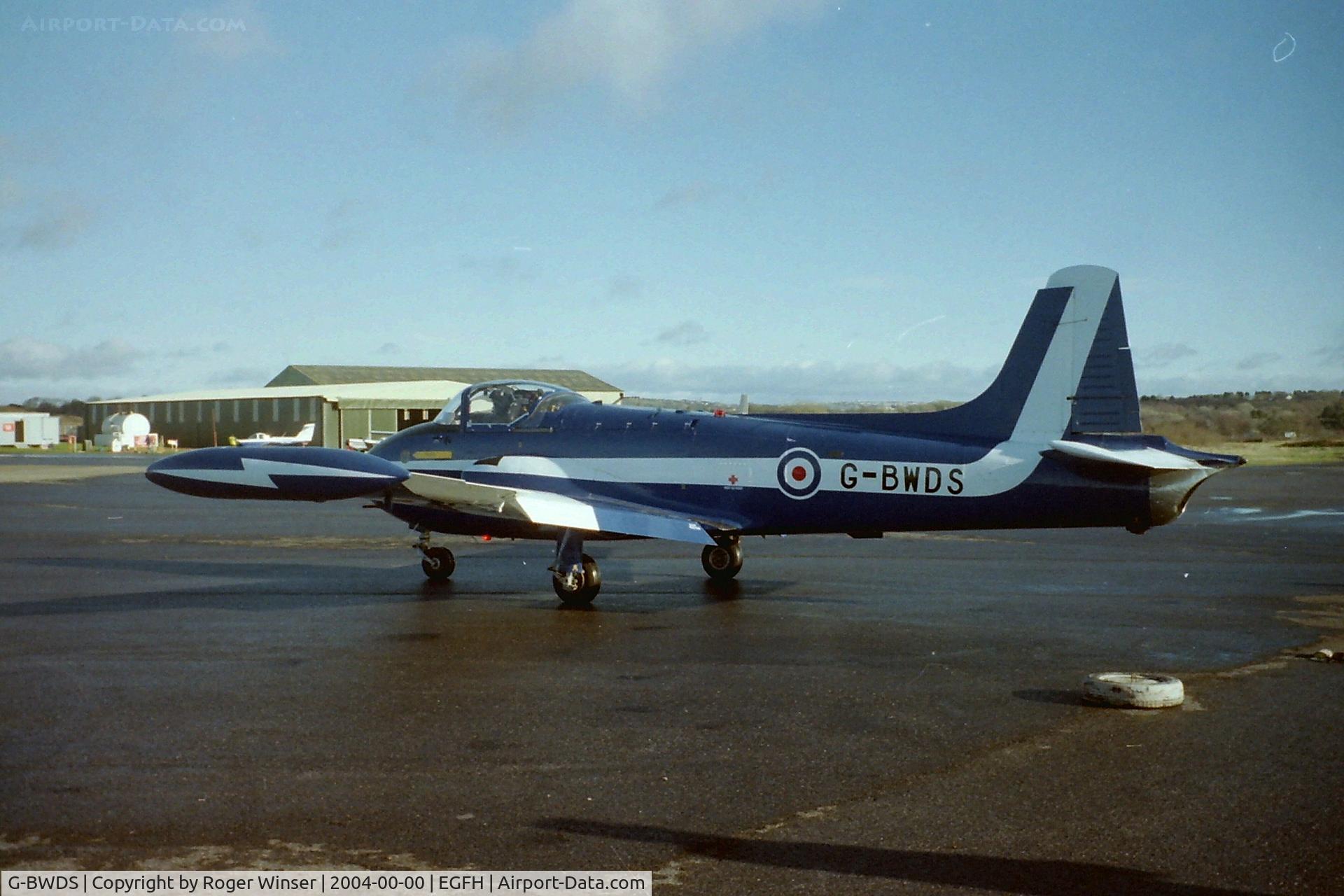 G-BWDS, 1960 Hunting P-84 Jet Provost T.3A C/N PAC/W/9231, Formerly XW424 in RAF service. Based at Swansea Airport in 2004?