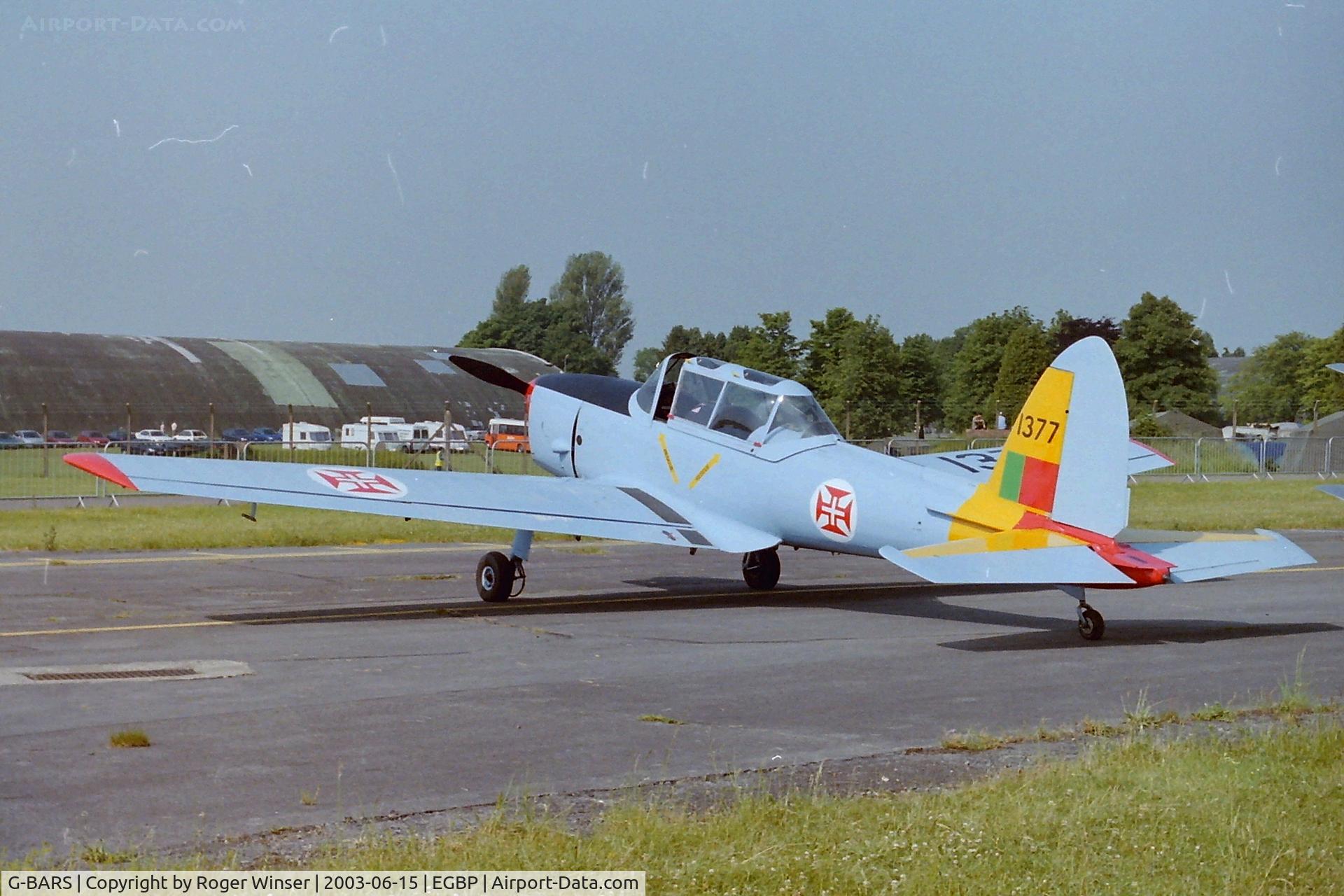 G-BARS, 1952 De Havilland DHC-1 Chipmunk T.10 C/N C1/0557, Previously WK520 now in Portuguese AF markings (1377) at the Classic Jets Airshow, Kemble
