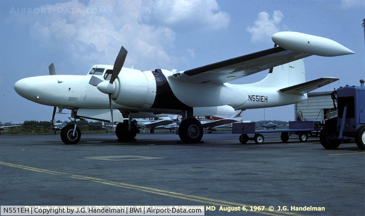 N551EH, 1944 Douglas A-26B Invader C/N 27805, On Mark Marksman A-26 at BWI Baltimore MD.  Note DC-7 windscreen.