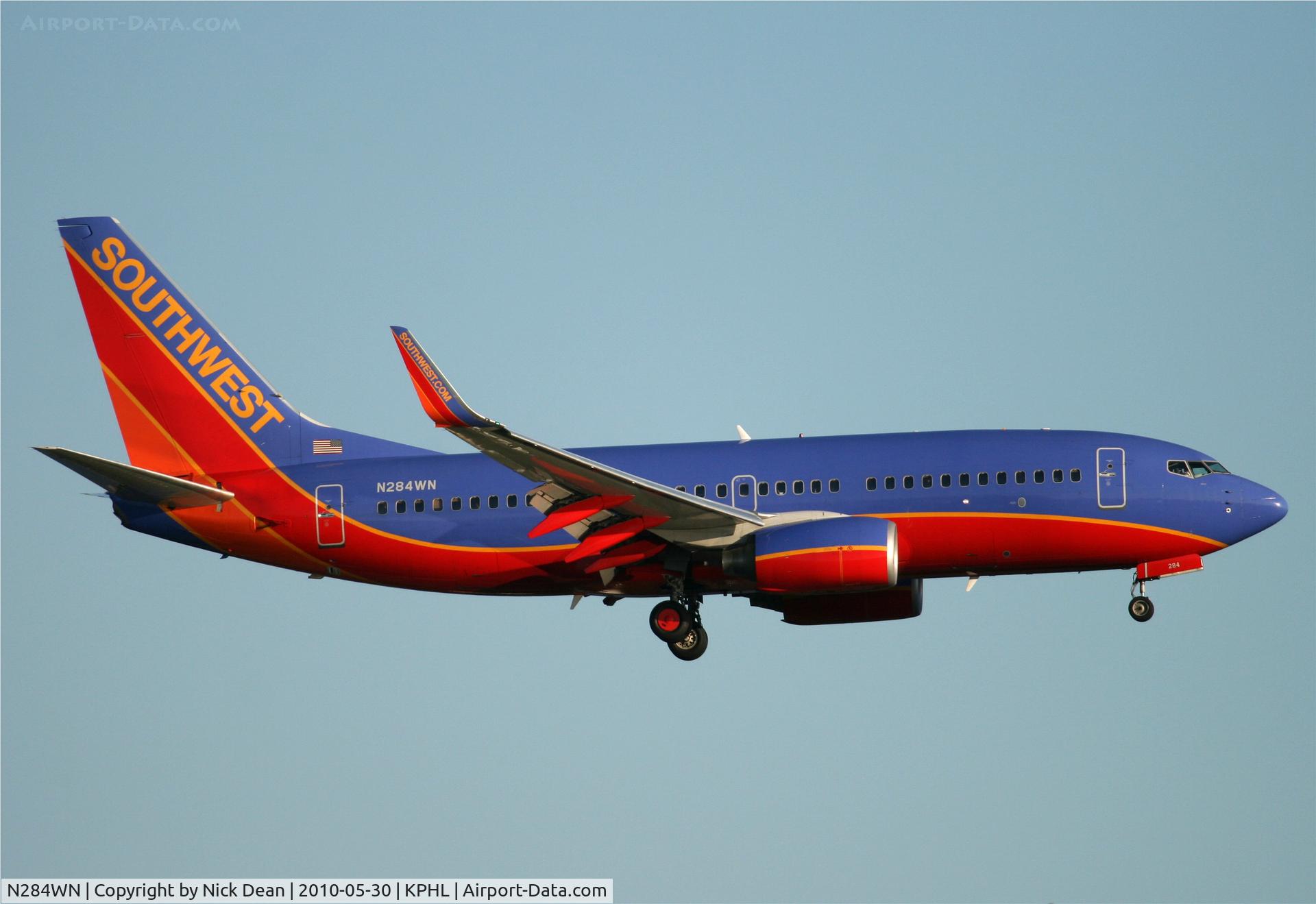 N284WN, 2007 Boeing 737-7H4 C/N 32535, KPHL