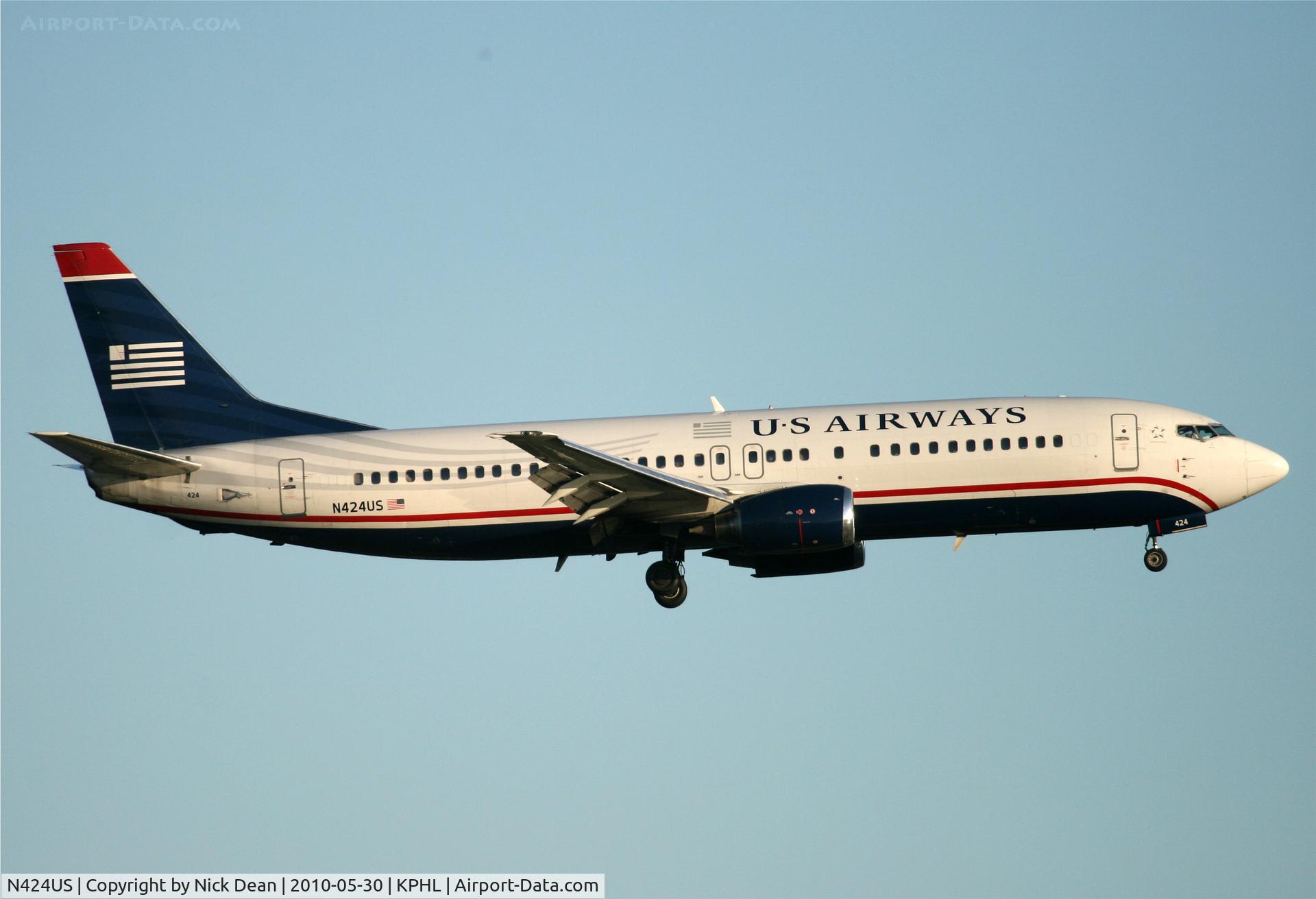 N424US, 1989 Boeing 737-401 C/N 23991, KPHL