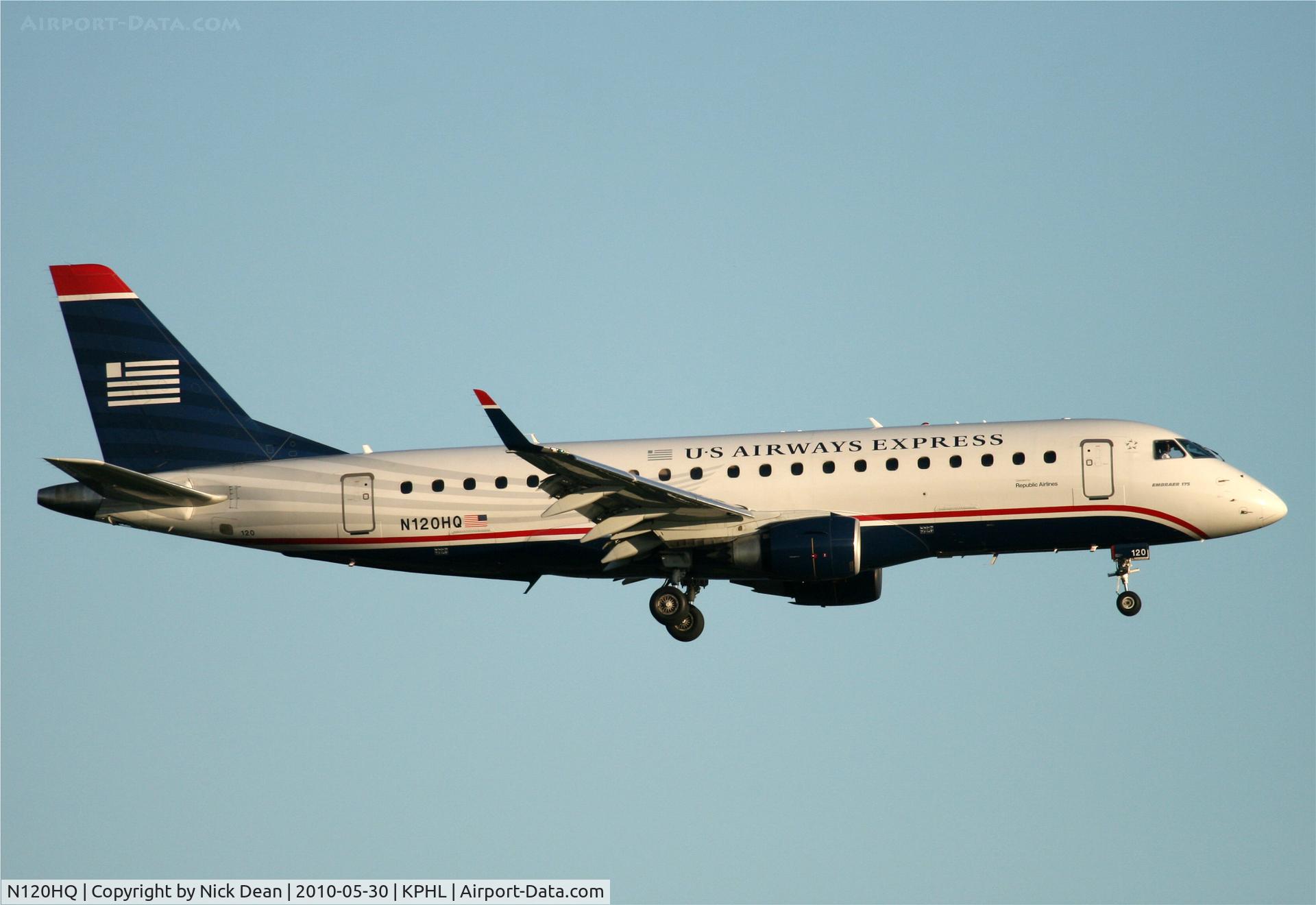 N120HQ, 2007 Embraer 175LR (ERJ-170-200LR) C/N 17000193, KPHL