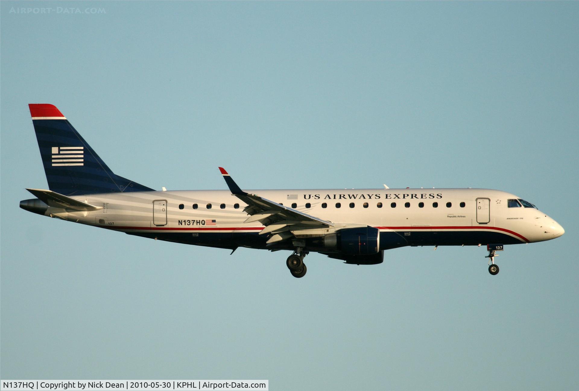 N137HQ, 2008 Embraer 175LR (ERJ-170-200LR) C/N 17000231, KPHL
