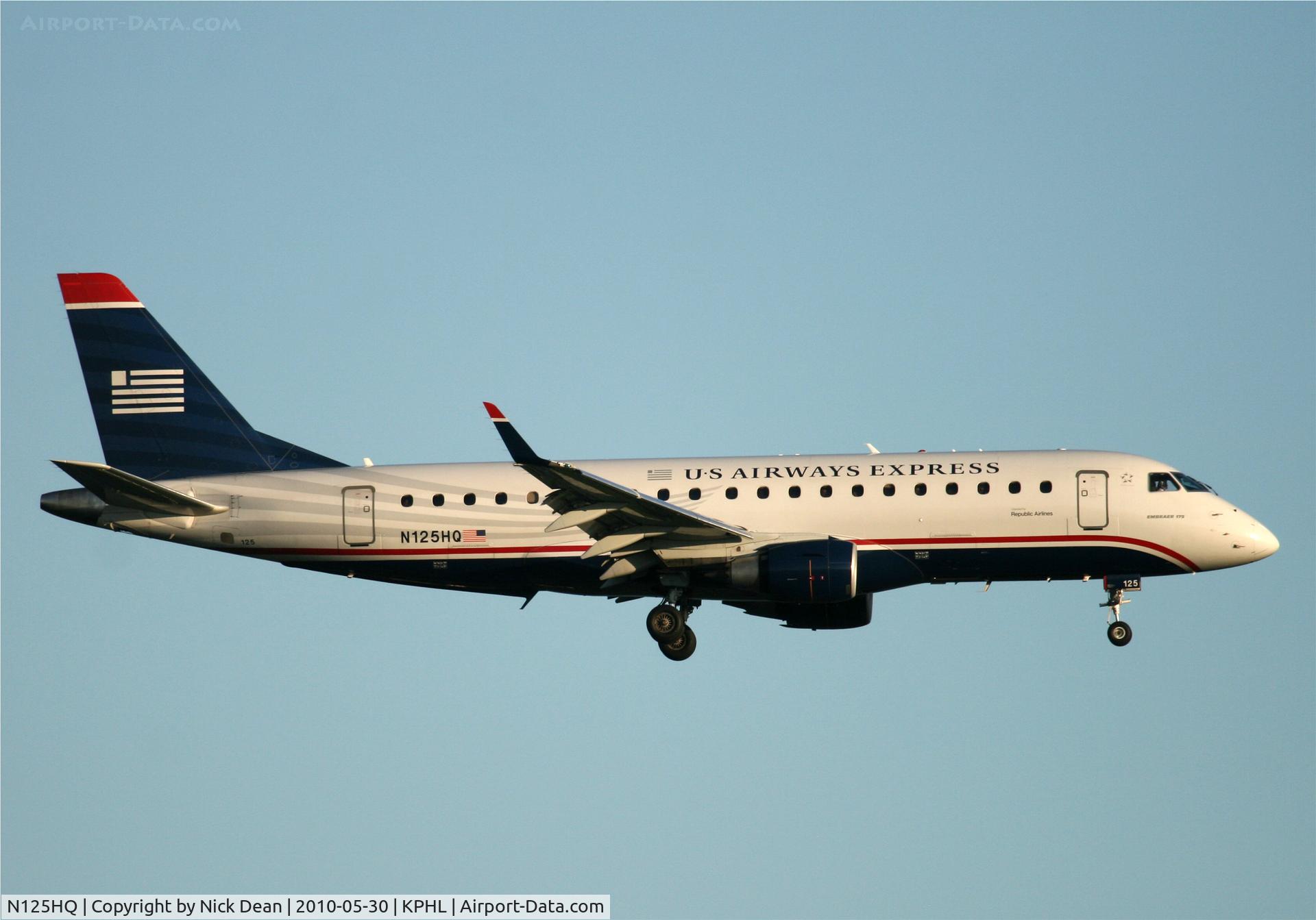 N125HQ, 2007 Embraer 175LR (ERJ-170-200LR) C/N 17000202, KPHL