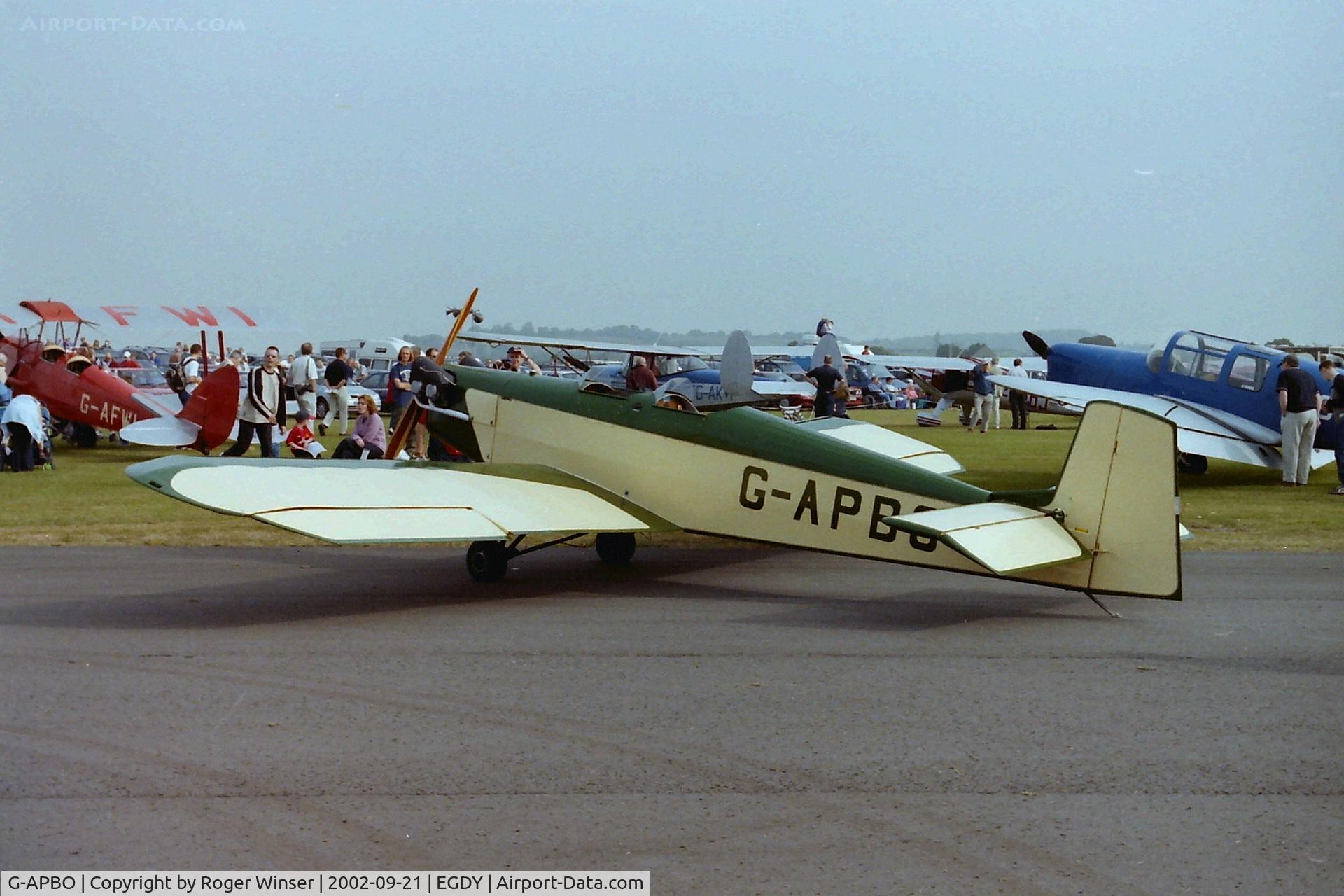 G-APBO, 1960 Druine D-5 Turbi C/N PFA 229, At RNAS Yeovilton Air Day in 2002.
