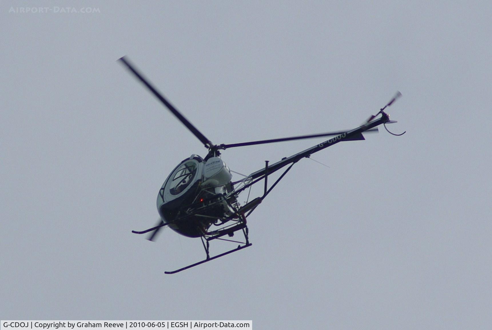 G-CDOJ, 2005 Schweizer 269C-1 C/N 0218, Departing from Norwich.