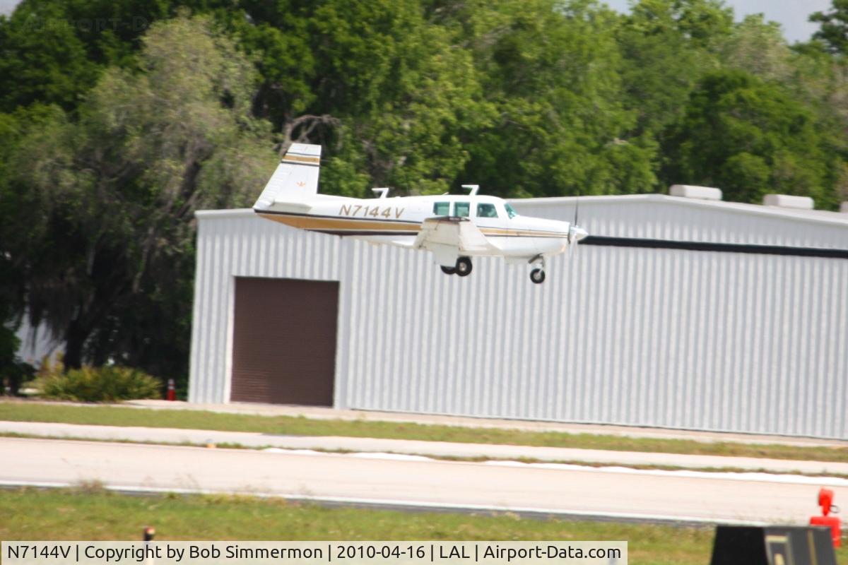 N7144V, 1974 Mooney M20F Executive C/N 22-0063, Arriving at Lakeland, Florida during Sun N Fun 2010.