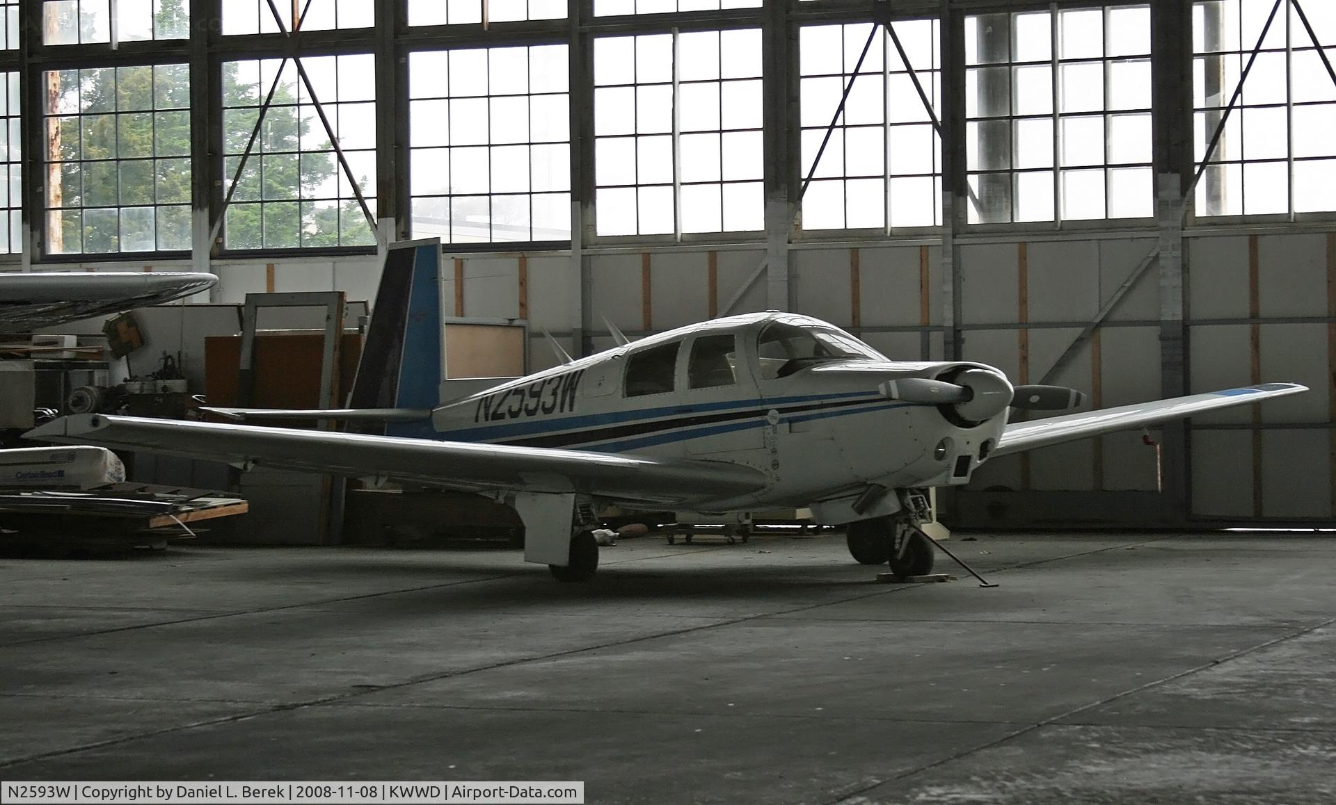 N2593W, 1965 Mooney M20C Ranger C/N 3282, Kept at the Naval Air Station Wildwood Foundation hangar.