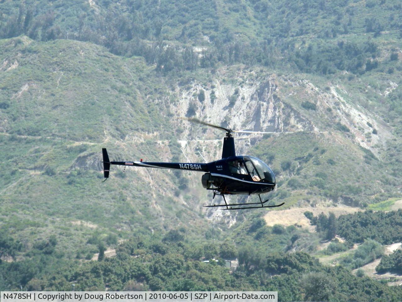 N478SH, 2006 Robinson R22 Beta C/N 4056, 2006 Robinson R22 BETA II, Lycoming O-360-J2A derated to 131 Hp, approach